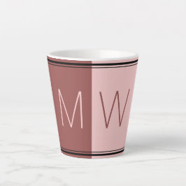 Burgundy Pink | Modern | MOTIVATIE | MONOGRAM Latte Mok