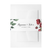 Burgundy Pink Navy Floral Calligraphy Wedding Uitnodigingen Wikkel (Voorkant Voorbeeld)