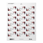 Burgundy Pink Navy Floral Wedding RSVP Adres Etiket (Full Sheet)