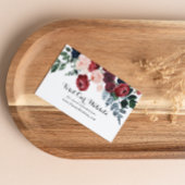 Burgundy Pink Navy Floral Wedding Website Informatiekaartje