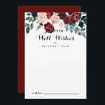 Burgundy Pink Navy Floral Wedding Well Wishes Advieskaart<br><div class="desc">Deze bruine, roze marineschoolbruiloft wenst een goede advieskaart voor een rustige bruiloft. Het ontwerp is voorzien van waterverf roze, blauw, jaloers, blauw en bruine pinda's, rozen met een groen loof, die perfect zijn samengevoegd tot elegante bouquets. Deze kaarten zijn perfect voor een bruiloft, vrijgezellenfeest, baby shower, graduatiedag en nog veel...</div>