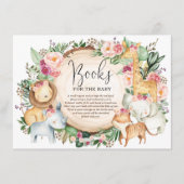 Burgundy Pink Oerwoud Safari Books for Baby Girl Informatiekaartje (Voorkant)