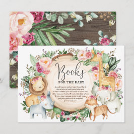 Burgundy Pink Oerwoud Safari Books for Baby Girl Informatiekaartje