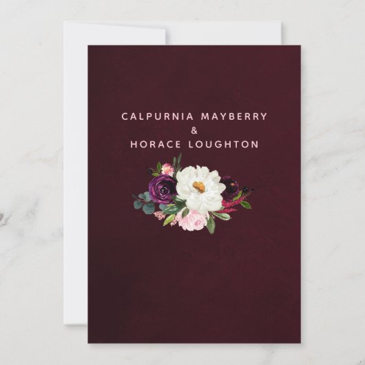 Burgundy Pink Pedigree Weddenschap Kaart (Achterkant)