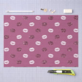 Burgundy Pink Red Glitter White Kisses Lips Tissuepapier (Craft)