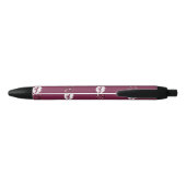 Burgundy Pink Red Glitter White Kisses Lips Zwarte Inkt Pen (Achterkant)