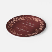 Burgundy Pink Rose Gold Grey Kerstmis Papieren Bordje (Gekanteld)