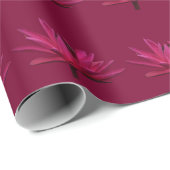 Burgundy Pink Water Lilies Gift Wrap Paper Cadeaupapier (Rol Hoek)