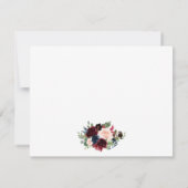 Burgundy Pink Waterverf Floral gepersonaliseerd Notitiekaartje (Achterkant)