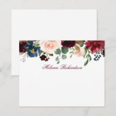 Burgundy Pink Waterverf Floral gepersonaliseerd Notitiekaartje (Voorkant / Achterkant)