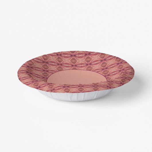 Burgundy Pinks en Brown patterned Papieren Kommen (Gebogen)