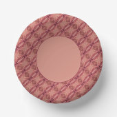 Burgundy Pinks en Brown patterned Papieren Kommen (Voorkant)