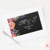 Burgundy & Plum Black Elegant Tropical Monogram Rechthoekige Sticker (Envelop)