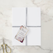 Burgundy Plum en Blush Floral Geometric Wedding Cadeaulabel (Met Touw)