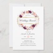 Burgundy Plum en Blush Geometric Wedding Shower Kaart (Voorkant)