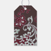 Burgundy Plum  Shabby-Chic Floral-Lace Cadeaulabel (Achterkant)