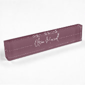 Burgundy Plum Sketched Cursive Script Naambordje