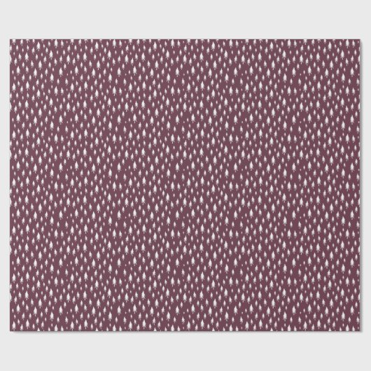 Burgundy Plum Tiny Trees Holiday Pattern Cadeaupapier (Vlak)