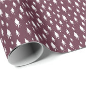 Burgundy Plum Tiny Trees Holiday Pattern Cadeaupapier (Rol Hoek)