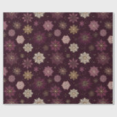 Burgundy Poinsettia Christmas Pattern (4) Cadeaupapier (Vlak)