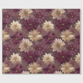 Burgundy Poinsettia Christmas Pattern (6) Cadeaupapier (Vlak)