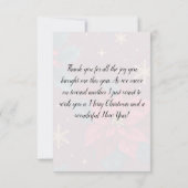 Burgundy Poinsettia & Gold Snowflake  Bedankkaart (Achterkant)