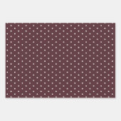 Burgundy Polka Dot Wide Striped en Solid Inpakpapier Vel (Voorkant 2)