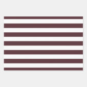 Burgundy Polka Dot Wide Striped en Solid Inpakpapier Vel (Voorkant)