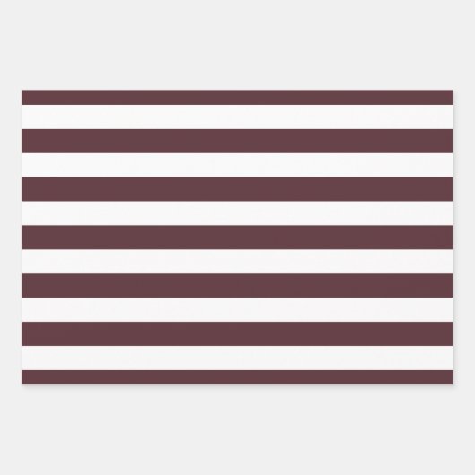 Burgundy Polka Dot Wide Striped en Solid Inpakpapier Vel (Voorkant)