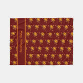 Burgundy | POMPOEN Aangepast | PRETTIG DANKSEGGING Fleece Deken (Voorkant (Horizontaal))