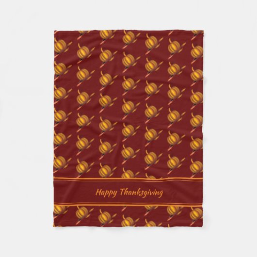 Burgundy | POMPOEN Aangepast | PRETTIG DANKSEGGING Fleece Deken (Voorkant)
