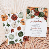 Burgundy Pompoen Baby Shower Kaart