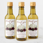 Burgundy Pompoen Herfst Mini Wijnfles Label Wijn Etiket (Flessen)
