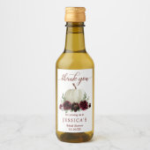 Burgundy Pompoen Herfst Mini Wijnfles Label Wijn Etiket (Voorkant)