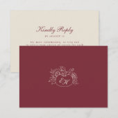 Burgundy Pompoen QR Code Huwelijks RSVP Kaart (Voorkant / Achterkant)