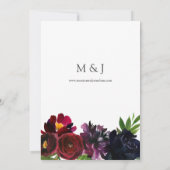 Burgundy Pr Plum Navy Bloem Kaart (Achterkant)