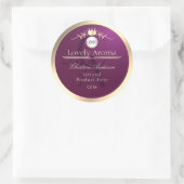 Burgundy Product Label Gold Border Logo Monogram (Tas)