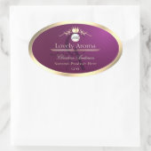 Burgundy Product Label Gold Border Logo Monogram (Tas)