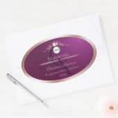 Burgundy Product Label Rose Gold Frame Monogram (Envelop)