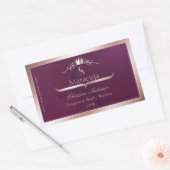 Burgundy Product Label Rose Gold Frame Monogram (Envelop)