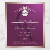 Burgundy Product Label Rose Gold Frame Monogram Wijn Etiket (Enkel label)