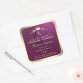 Burgundy Product Label with Gold Border Monogram (Envelop)