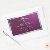 Burgundy Product Label with Silver Frame Monogram (Envelop)