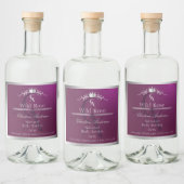 Burgundy Product Label with Silver Frame Monogram Likeurfles Etiket (Flessen)