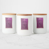 Burgundy Productlabel Roze Gouden Frame Monogram Voedselcontainer Etiket (Flessen)