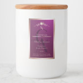 Burgundy Productlabel Roze Gouden Frame Monogram Voedselcontainer Etiket (Voorkant)