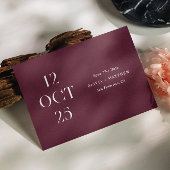 Burgundy pruim moderne minimalistische foto bruilo save the date
