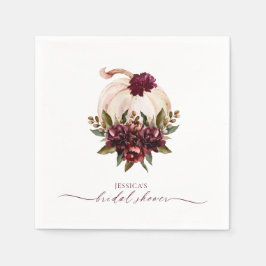 Burgundy Pumpkin Fall in Love Bridal Shower Invite Servet