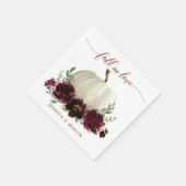 Burgundy Pumpkin Fall Wedding Cocktail Napkin Servet (Hoek)
