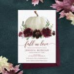 Burgundy Pumpkin Herfst in Love Vrijgezellenfeest  Kaart<br><div class="desc">Nodig iedereen uit aan het Vrijgezellenfeest met dit mooie vrijgezellenfeest. Bezoek onze website voor meer design en inspiratie: www.creativeuniondesign.com</div>